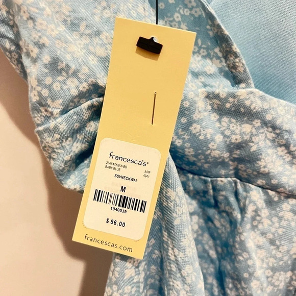 NEW with tags (NET) Franchesca’s Denim Blue with White Floral Print Romper - Picture 6 of 12